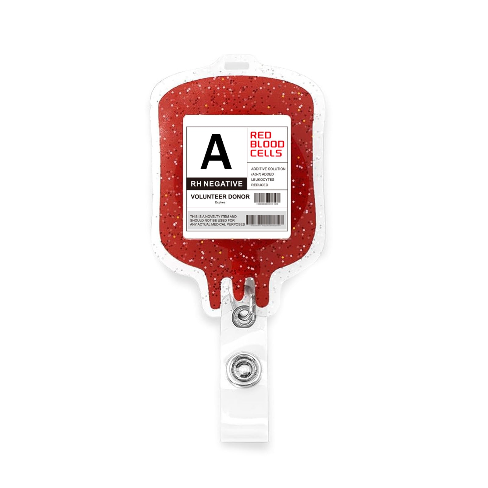 Wholesale Acrylic Blood Bag Badge Scroll Retractable Keychain